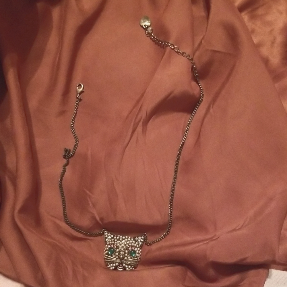 Vintage Betsey Johnson cat necklace